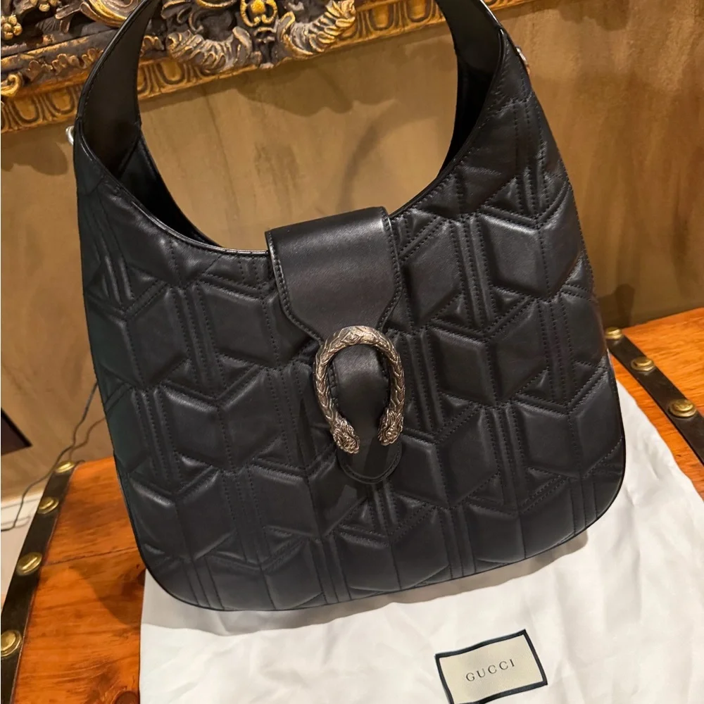 Gucci Quilted Black Hobo Bag